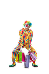Funny clown isolated on white background