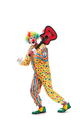 Funny clown isolated on white background