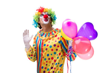Funny clown isolated on white background