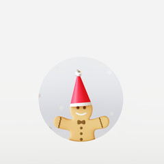 Gingerbread man. Christmas concept. 3d rendering