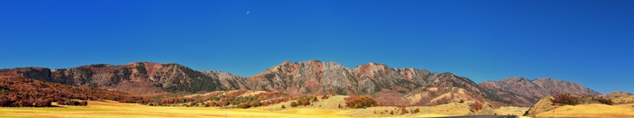 Box Elder Canyon landscape views, popularly known as Sardine Canyon, North of Brigham City within the western slopes of the Wellsville Mountains, by Logan in Cache County a branch of the Wasatch Range © Jeremy