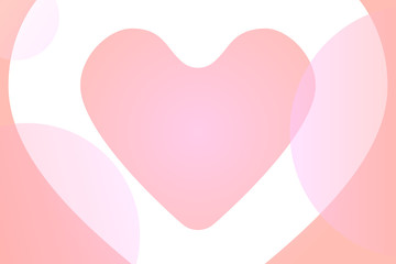 transparent flat white bold contour heart on modern minimal 3d pastel gradient background. stock vector illustration clipart