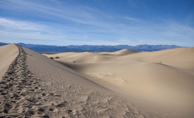Fototapeta na wymiar Death Valley Mesquite Flat sand dunes