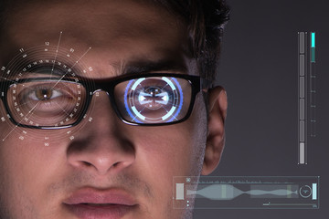 Concept of sensor implanted into human eye