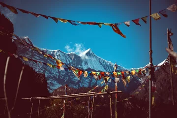 Crédence de cuisine en verre imprimé Himalaya Hiking in Himalayas, Nepal