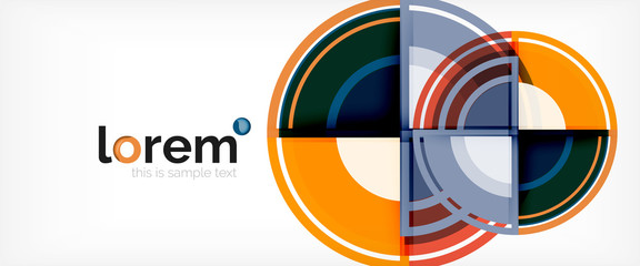 Obraz premium Modern geometric circles abstract background, colorful round shapes with shadow effects