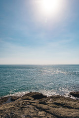 on the rocky seashore