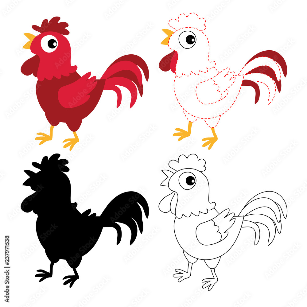 Wall mural chicken worksheet vector design