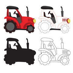 Tractor worksheet vector design