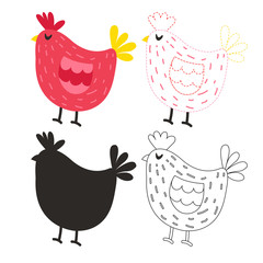 chicken worksheet vector design