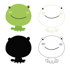 frog worksheet vector design