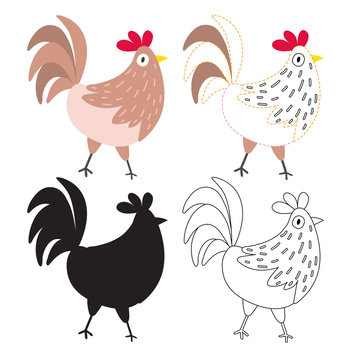 chicken worksheet vector design