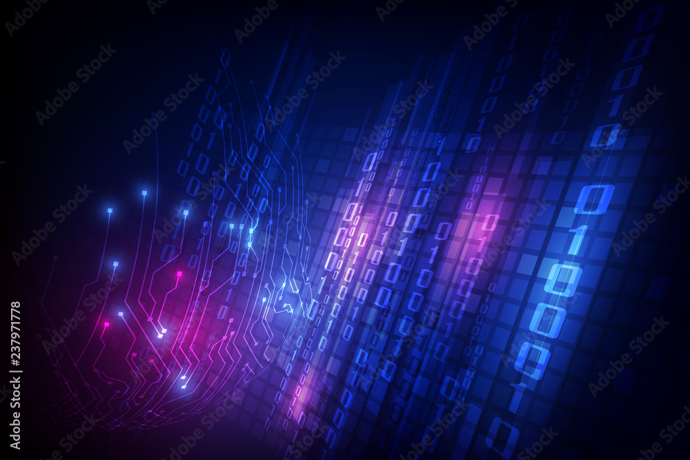 Poster vector digital global networking blockchain technology concept, abstract background illustration