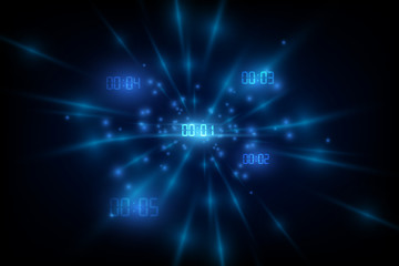 Abstract  Futuristic Technology Background with Digital number timer concept and countdown, vector transparent