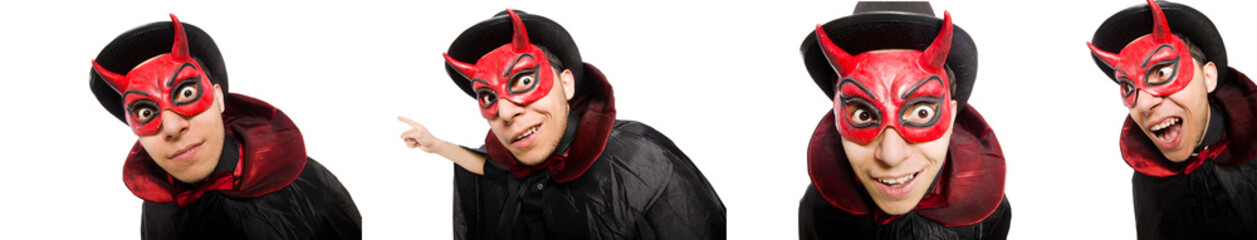 Obraz premium Funny devil isolated on the white background