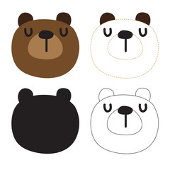 bear worksheet vector design