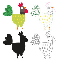 chicken worksheet vector design