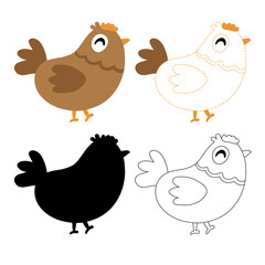 chicken worksheet vector design