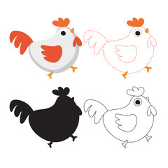 chicken worksheet vector design