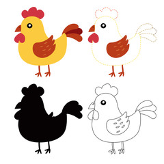 chicken worksheet vector design