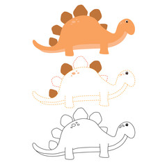 dinosaur worksheet vector design