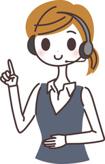 オペレーター　女性 イラスト