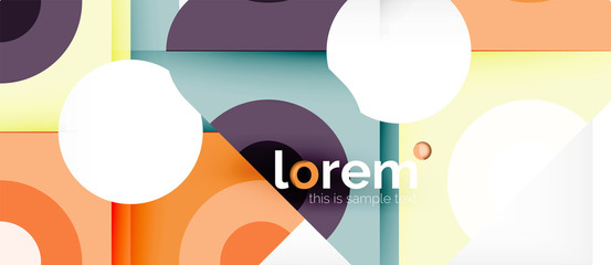Geometric colorful shapes composition abstract background. Minimal dynamic design