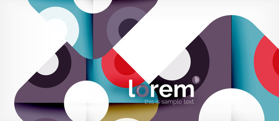Geometric colorful shapes composition abstract background. Minimal dynamic design