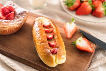 Healthy Nutritional Breakfast - Strawberry and Strawberry Butter Bread