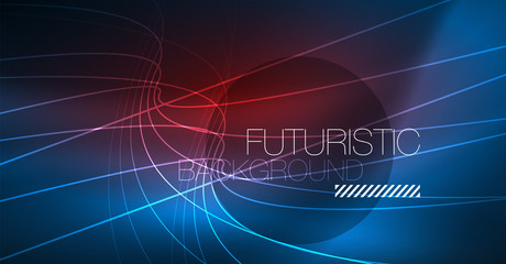 Neon glowing magic background, neon banner, night sky wallpaper. Magic light effect. Christmas abstract pattern.