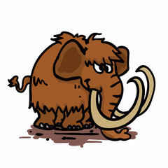 Big funny mammoth cartoon