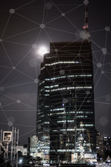 Smart City digital IOT network concept, Building business with graphical interface / atificial of...