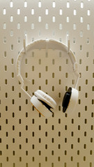 White headphones isolated on a white background