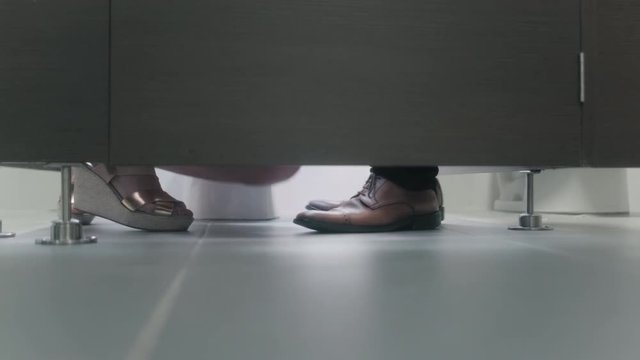 Man And Girl As Lovers Having Sex In Public Toilets