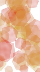 Multicolored translucent hexagons on white background. Vertical image orientation. 3D illustration