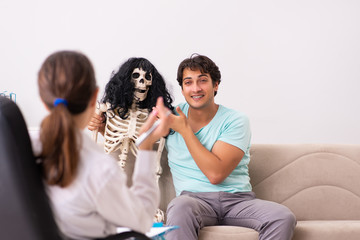 Young patient visiting psychologist for therapy