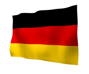 Flag of Germany. Wide format 3D illustration. State symbol of the Federal Republic of Germany. 3D rendering