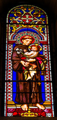 Fototapeta na wymiar Saint Anthony Padua Stained Glass Baptistery Cathedral Pisa Italy
