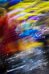 Beautiful movements in dance, shot on long exposure. Children ensemble. Moscow. Russia