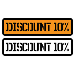 10 percent discount stamp on white