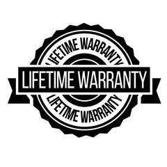 lifetime warranty stamp on white