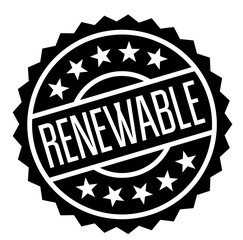 renewable stamp on white