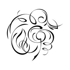 abstract pattern in smooth black lines on white background