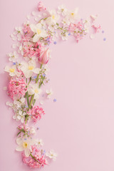 Naklejka na ściany i meble beautiful spring flowers on paper background