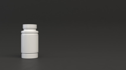Blank white plastic bottle for pills