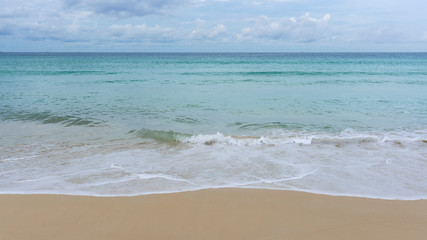 Fototapeta na wymiar Tropical sea with sand beach in phuket thailand