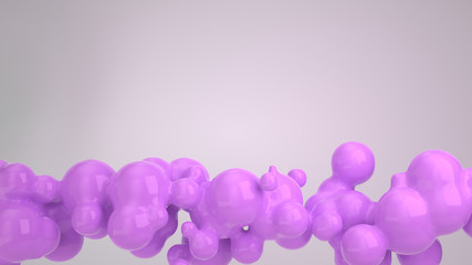 Abstract purple bubble from spherecial shapes