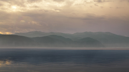 Mountains on Lake Teletskoye, Russia