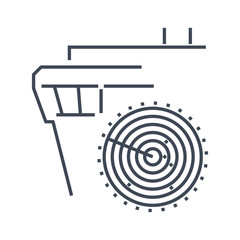 thin line icon bridge of a ship, wheelhouse, radar © vvushakovv