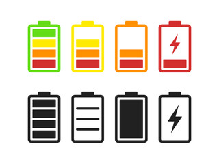 Set of Batteries Related Vector Icons